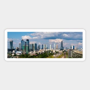 Warsaw city center aerial landscape Sticker